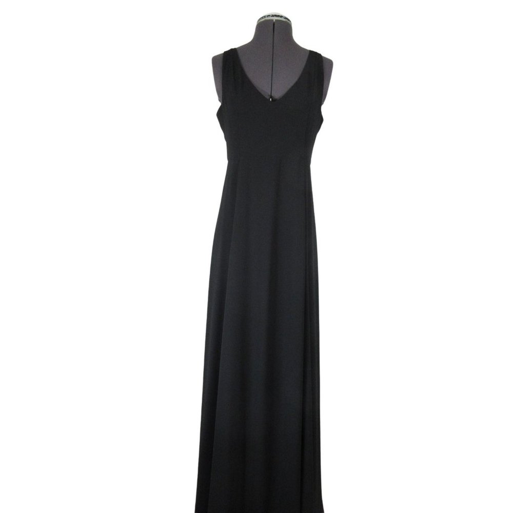 Show Me‎ Your Mumu black chiffon Jenn maxi bridesmaid dress
